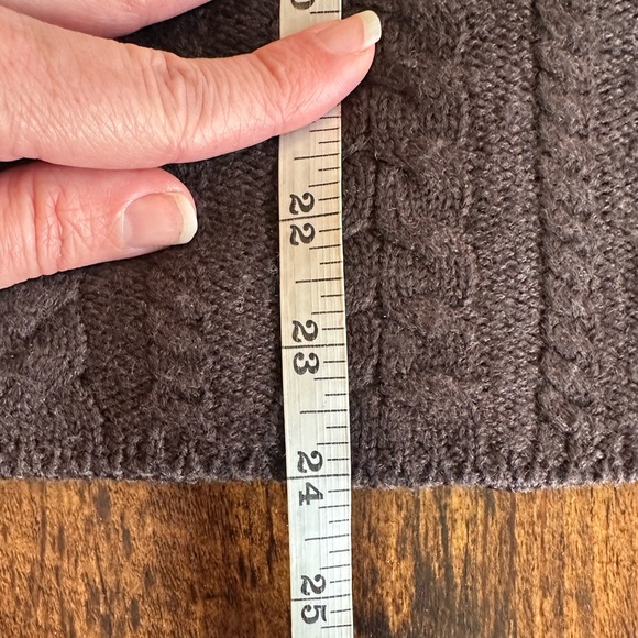 Smartwool | Dark Brown Merino Wool Cable Knit Zip Up Hooded Cardigan, Size S - Picture 9 of 9